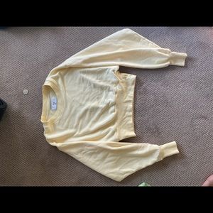 Aritzia TNA light cropped crewneck yellow XXS